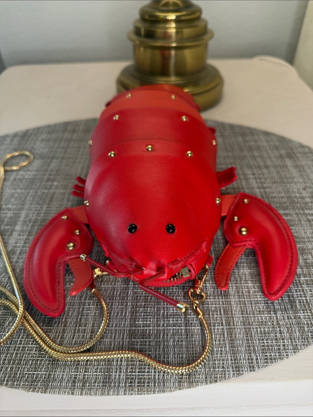 Red Lobster-Shaped Crossbody Bag